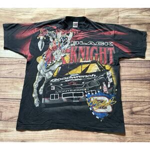 Vintage Dale Earnhardt "Black Knight" AOP T Shirt 90s Fruit Of The Loom Size XL
